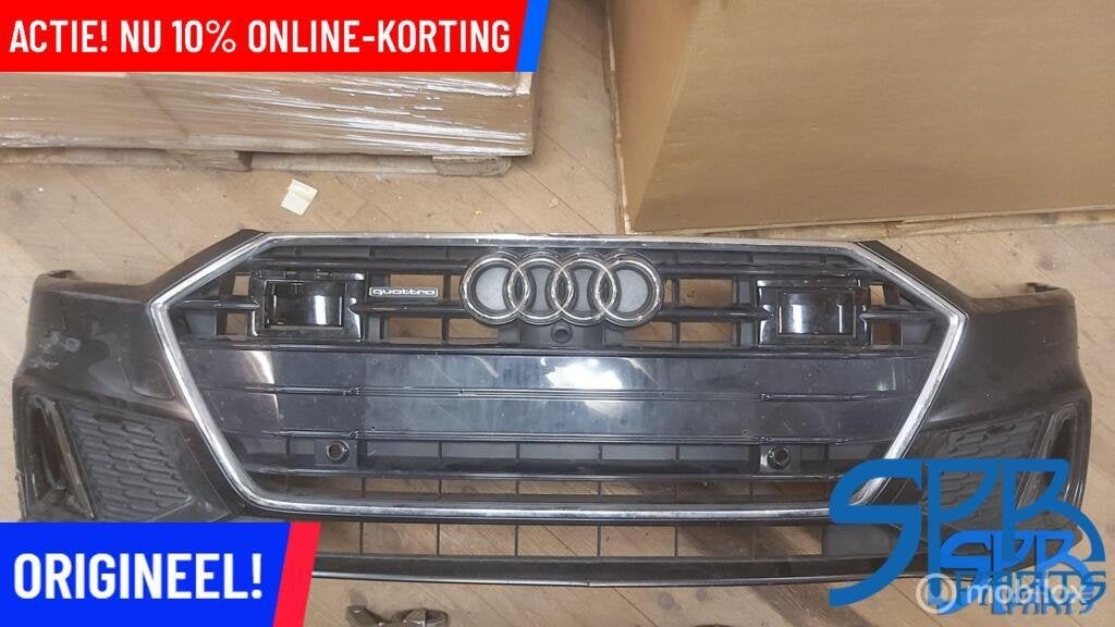 AUDI A7 4K8 S-Line VOORBUMPER GRILL GRILLE COMPLEET PDC SRA, Audi, Gebruikt, Voor, Bumper