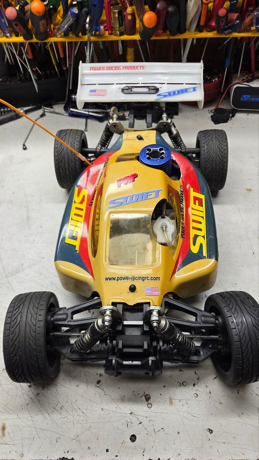 Te koop leuke sh nitro, Gebruikt, Ophalen of Verzenden, Auto onroad, Schaal 1:8