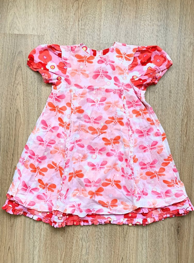 Vintage Oilily bloem jurkje roze rood katoen, Gebruikt, Oilily, Jurk of Rok, Verzenden