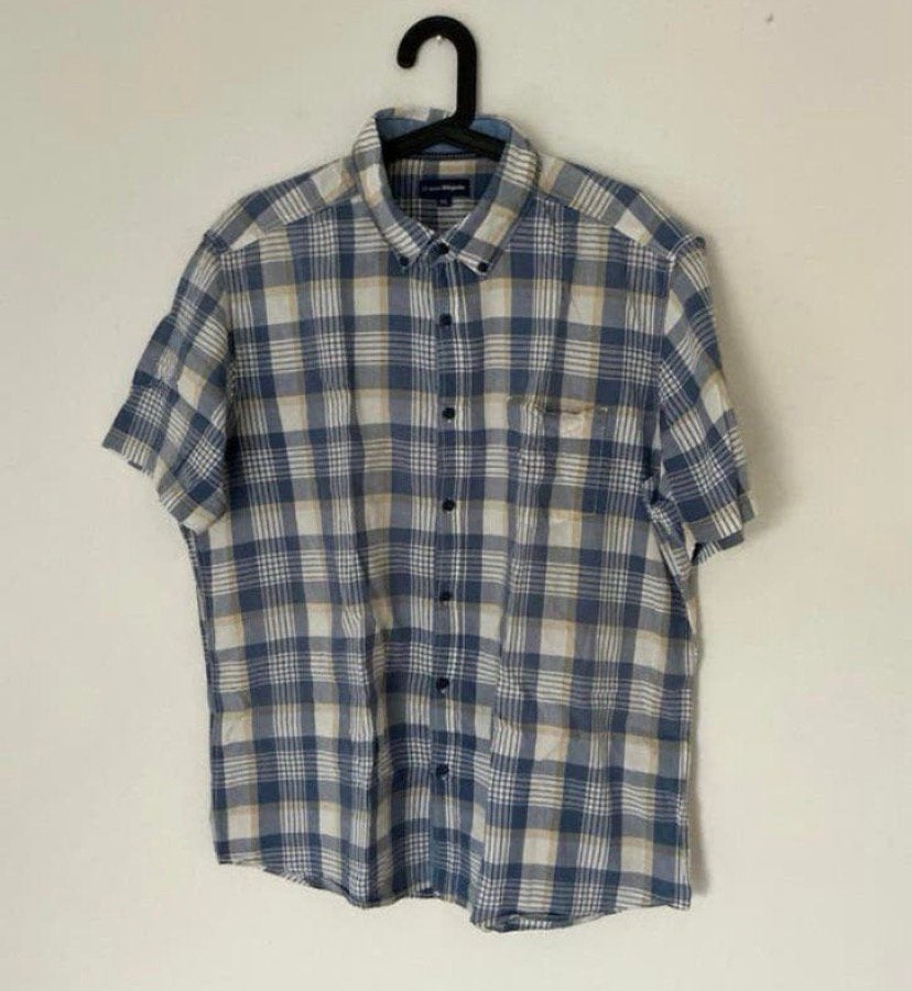 Overhemd, maat XL. Korte mouw, Kleding | Heren, Overhemden, Verzenden, Zo goed als nieuw, Meerkleurig, Halswijdte 43/44 (XL)