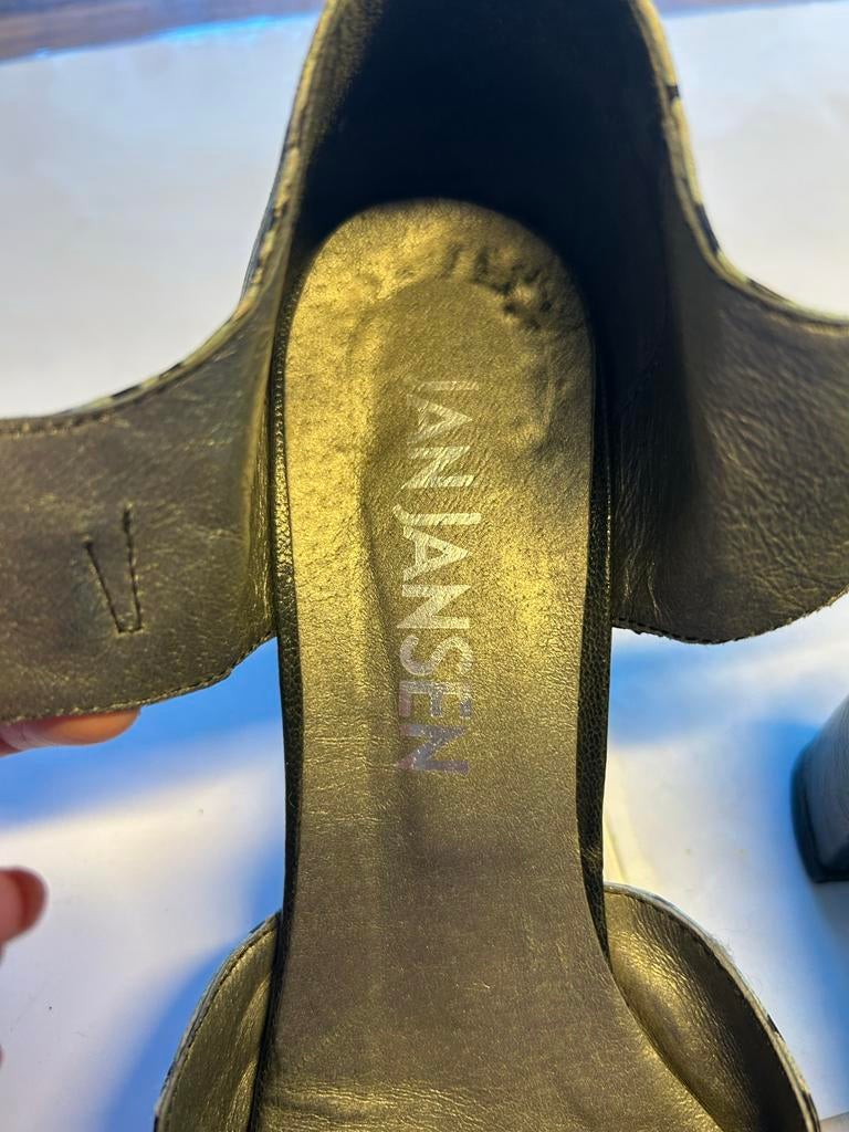 Jan Jansen pumps met dierenprint, Ophalen, Gedragen, Grijs, Pumps