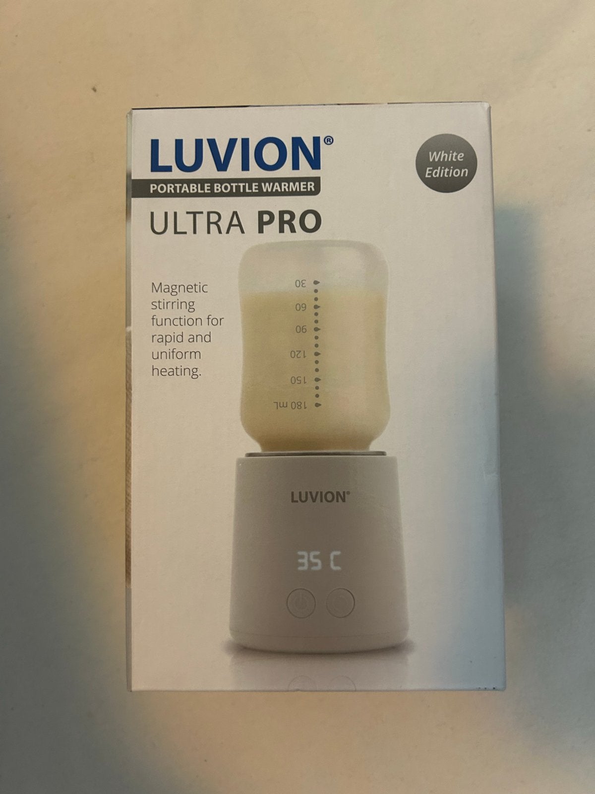 Luvion Ultra Pro Draagbare Flessenwarmer - White Edition, Ophalen, Flessen- of potjesverwarmer, Gebruikt, Luvion