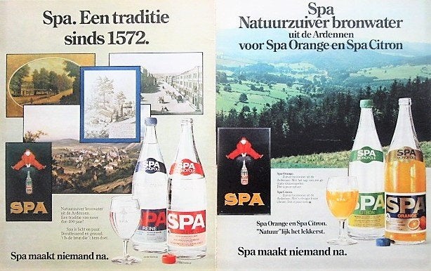19 vintage advertenties reclames water 75-81 Spa Perrier, Verzamelen, Ophalen of Verzenden, Gebruikt, Overige typen