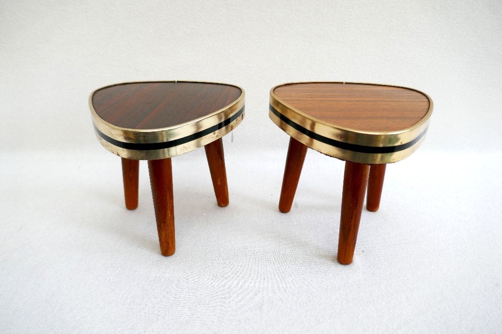 etagères - 2x mini tafeltjes - jaren 50/60, Verzenden, Gebruikt, Etagère, Hout