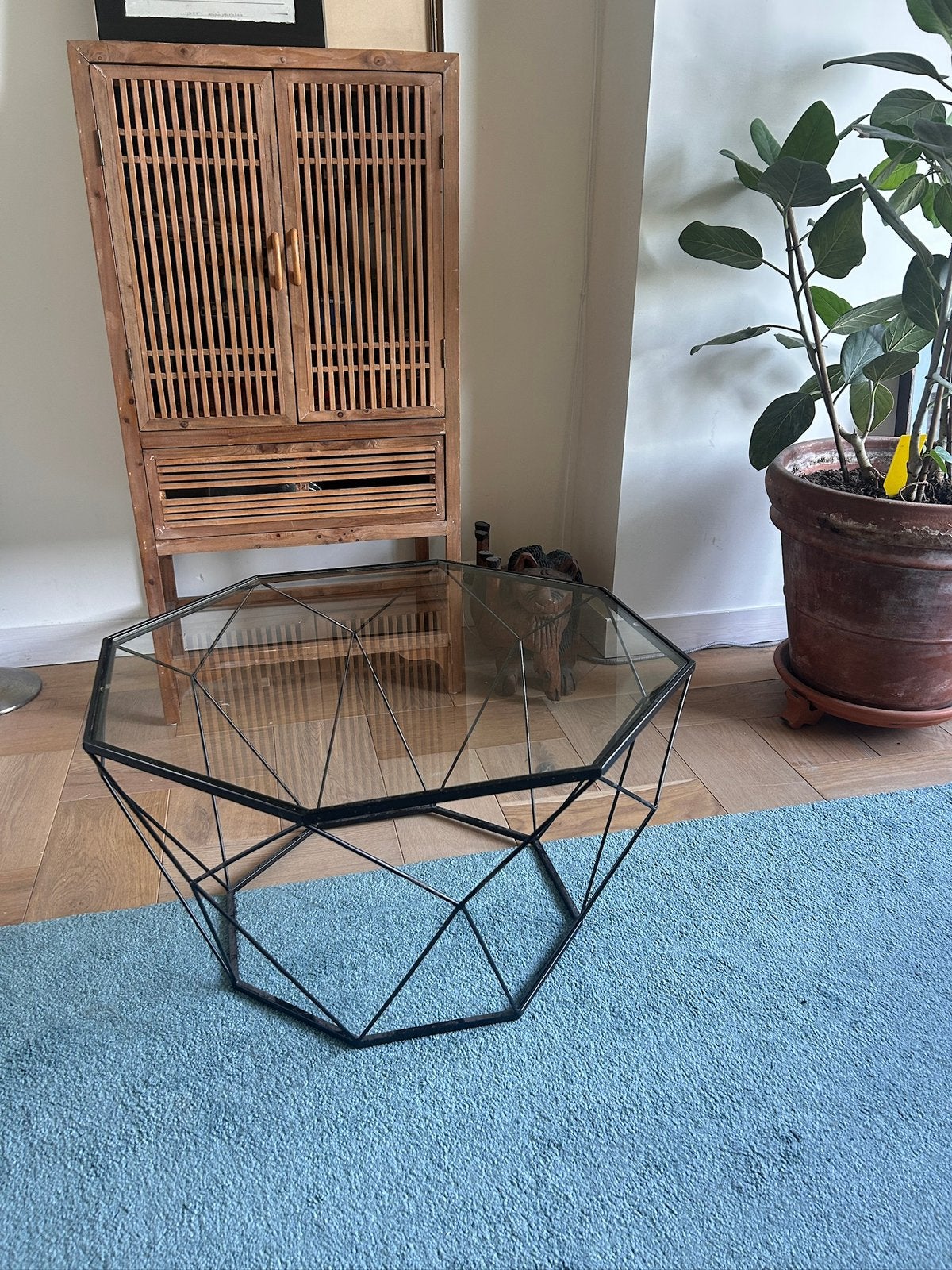 Salontafel met glas, Antiek en Kunst, Ophalen