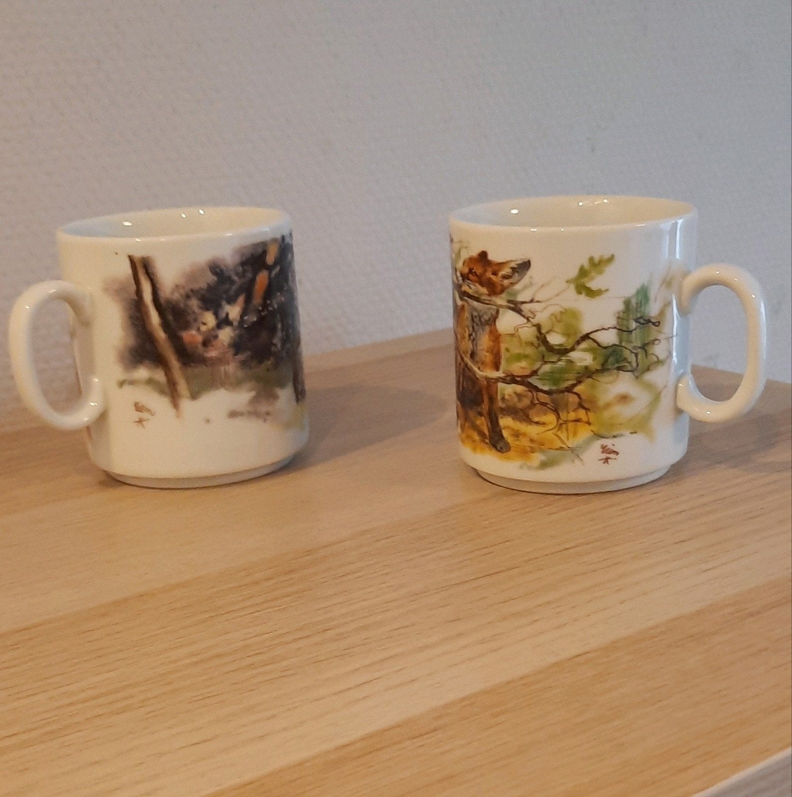 Rien poortvliet mokken set vos en konijn 7,57,5 cm, Overige merken, Ophalen of Verzenden, Zo goed als nieuw, Overige stijlen