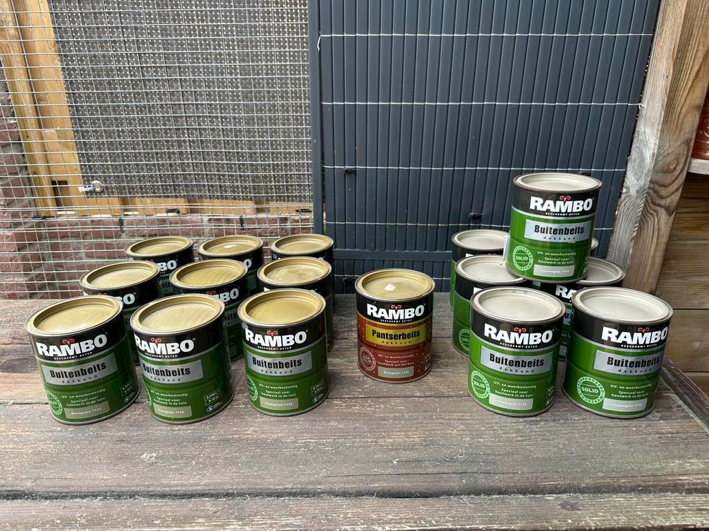 Partij Rambo dekkende buitenbeits, Doe-het-zelf en Verbouw, Ophalen, Nieuw, Beits