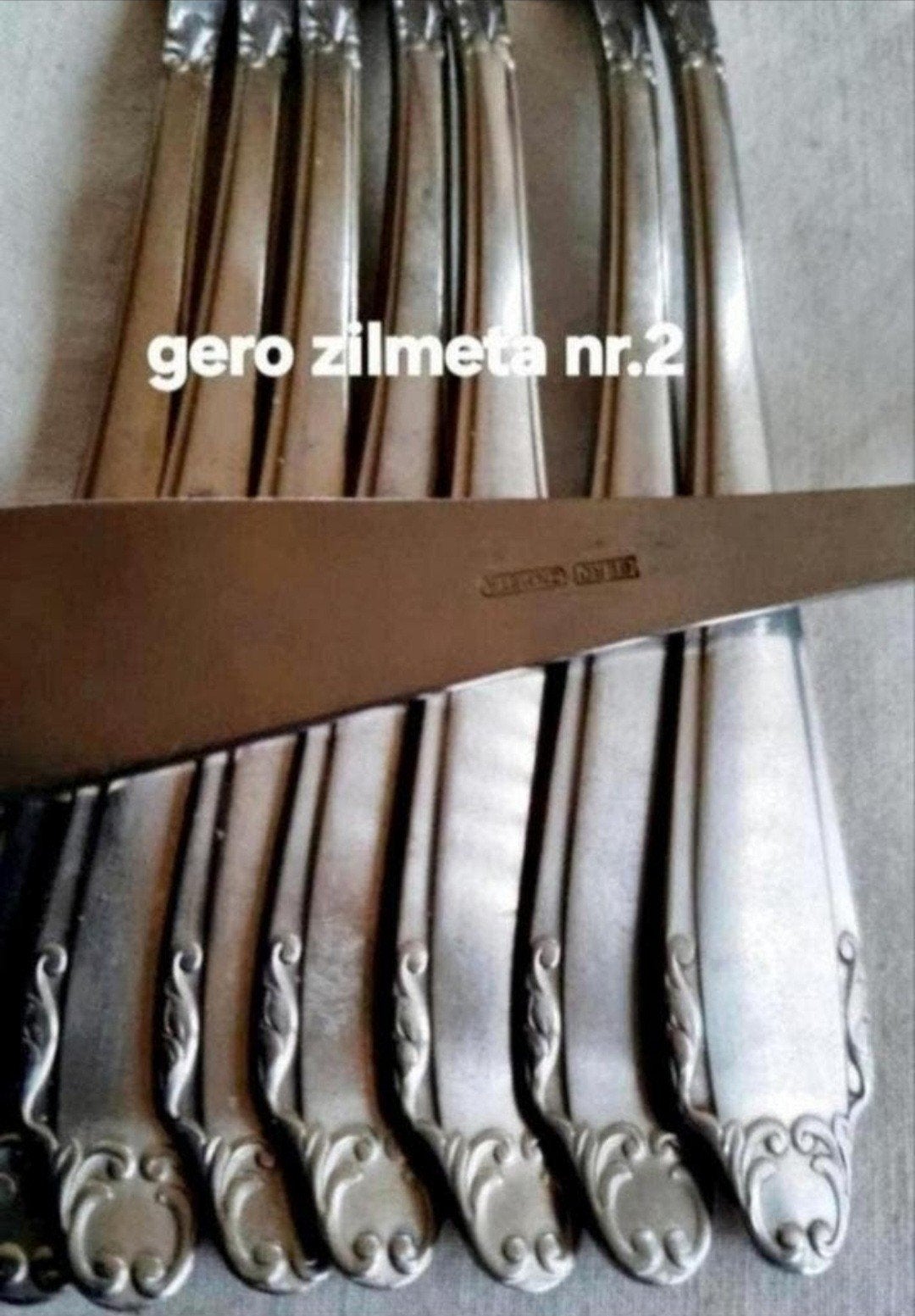 Bestek Gero Zilmeta relief barokke puntige, Ophalen of Verzenden