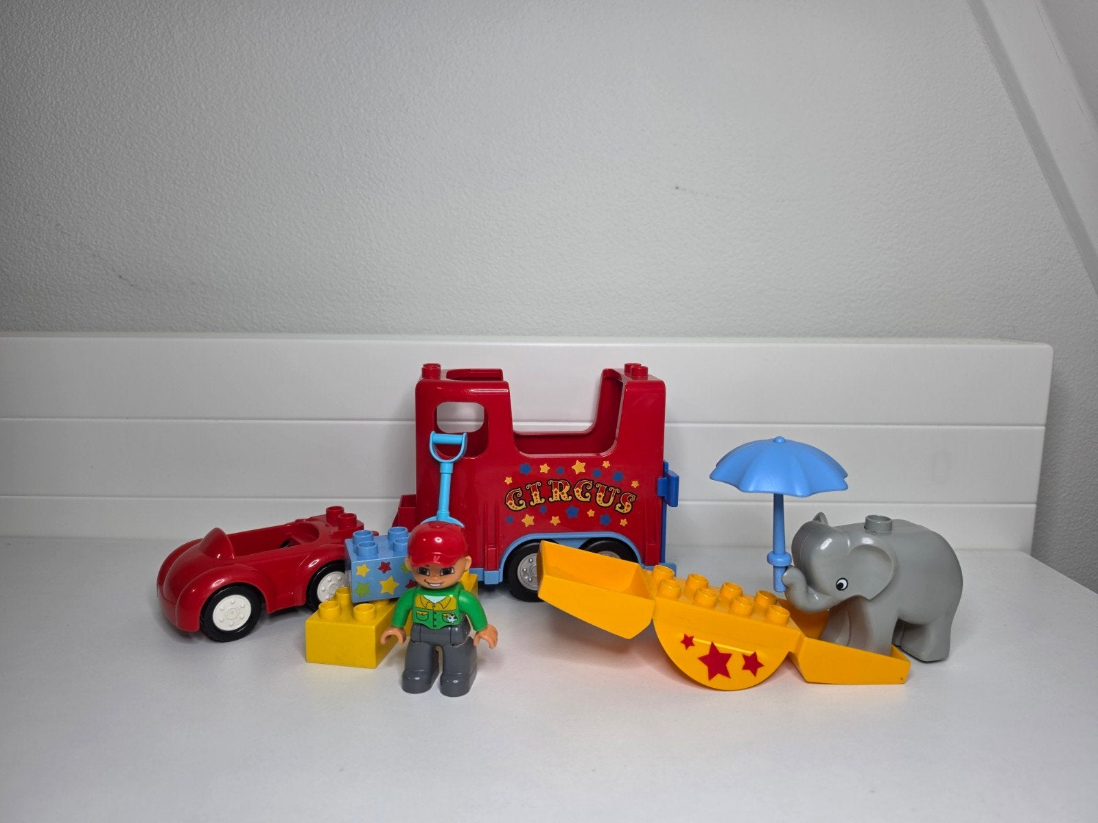 LEGO Duplo Circus: Transport auto met olifant en toebehoren, Ophalen of Verzenden, Duplo