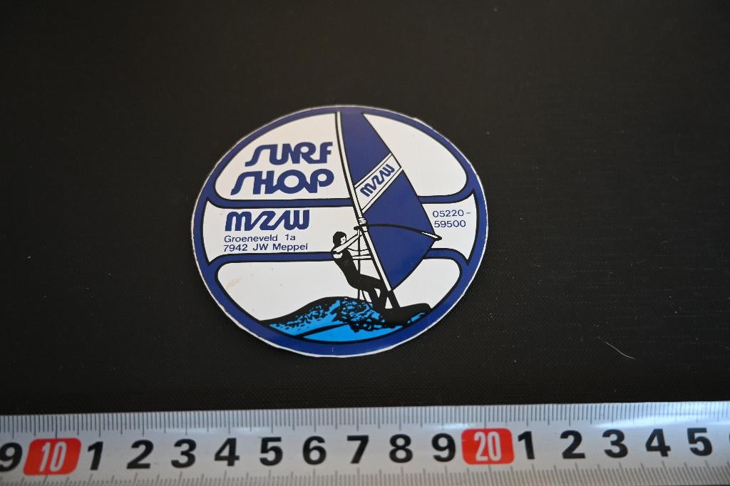 sticker Meppel M/Z/W  Surf Shop Groeneveld 1a, Ophalen, Zo goed als nieuw, Sticker
