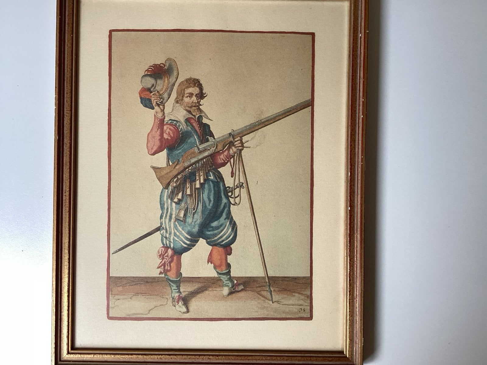 17e Eeuwse Kopergravure Jacob de Gheyn II - Musketier, Antiek en Kunst, Militair, Gravure, Origineel, 1600 - 1699