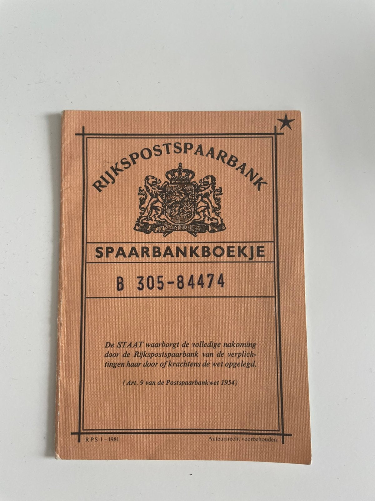 Oud Spaarbankboekje Rijkspostspaarbank in Guldens, Verzamelen, Ophalen of Verzenden, Gebruikt
