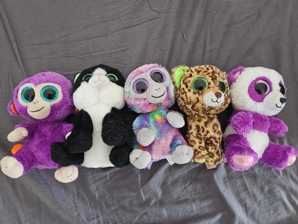 5 TY Beanie knuffels 12cm, Gebruikt, Overige karakters, Overige typen, Ophalen of Verzenden