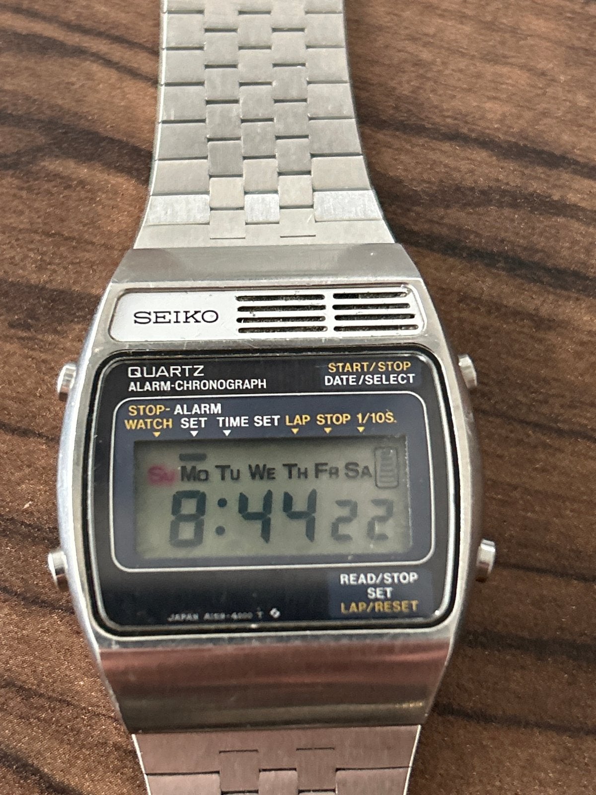 Vintage Seiko A159-4000-G Quartz LCD Horloge, Sieraden, Tassen en Uiterlijk, Horloges | Heren, Seiko, Gebruikt, Staal, Polshorloge