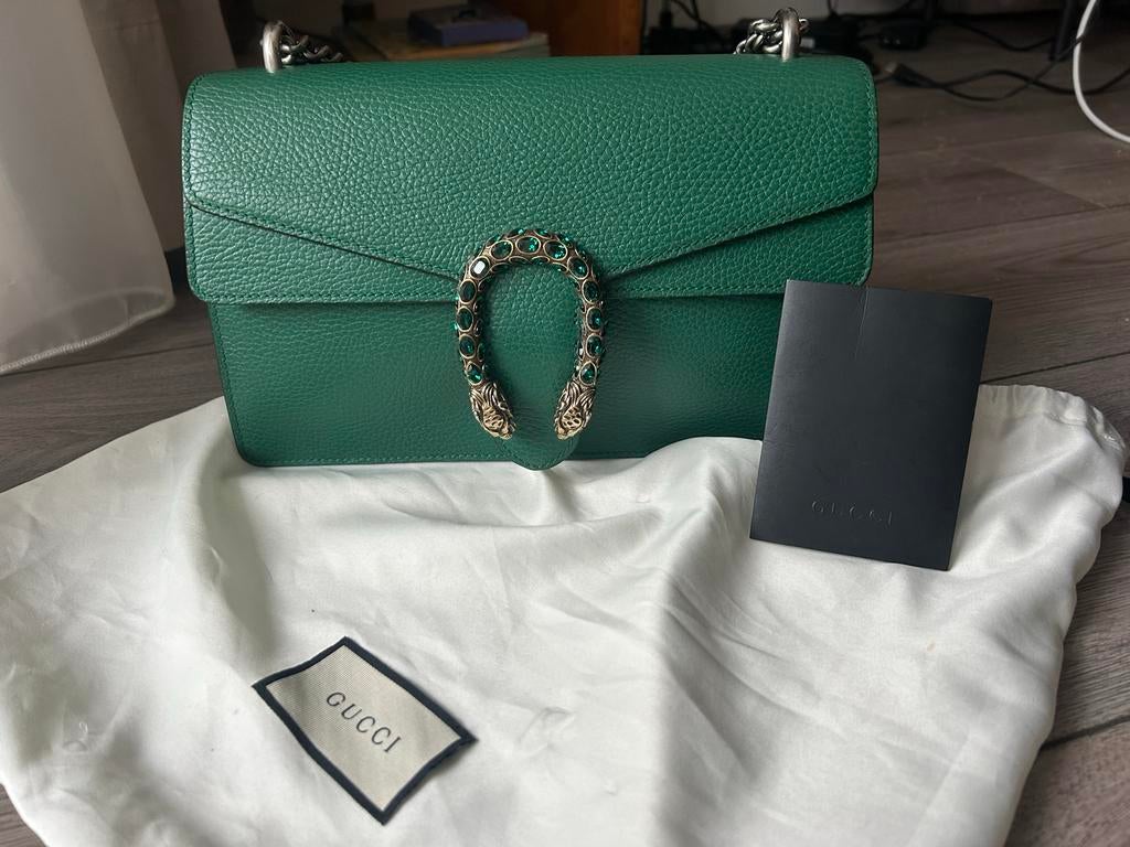 Gucci Dionysus Schoudertas Groen Leer, Ophalen of Verzenden, Zo goed als nieuw, Groen, Schoudertasje