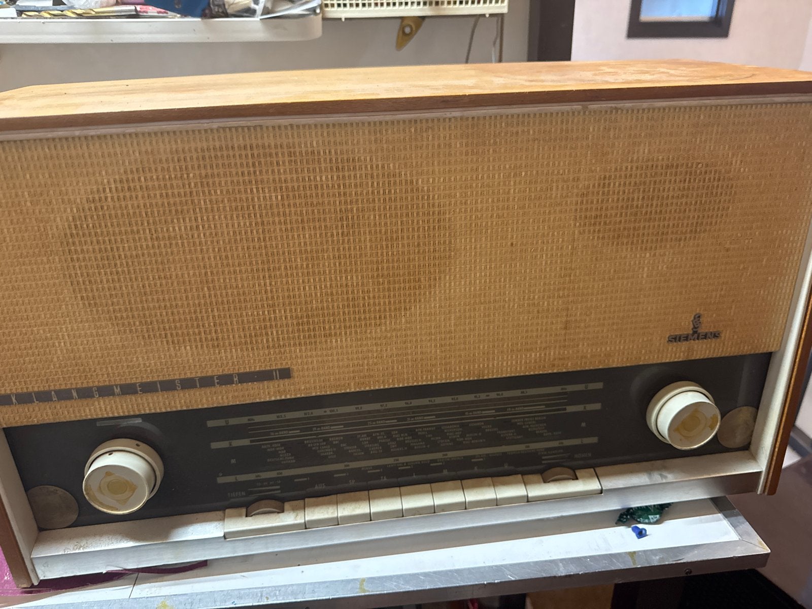 Vintage Siemens Schalmeiister II buizenradio, Ophalen, Gebruikt, Radio