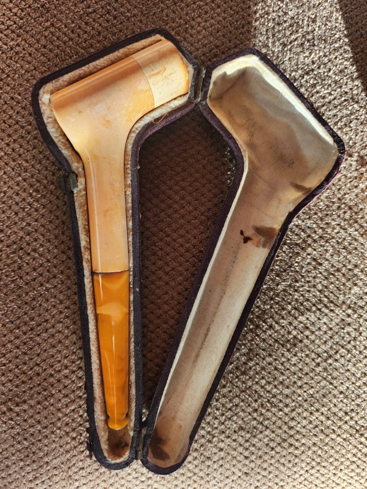 Antieke Meerschuim Pijp in Originele Etui, Ophalen of Verzenden