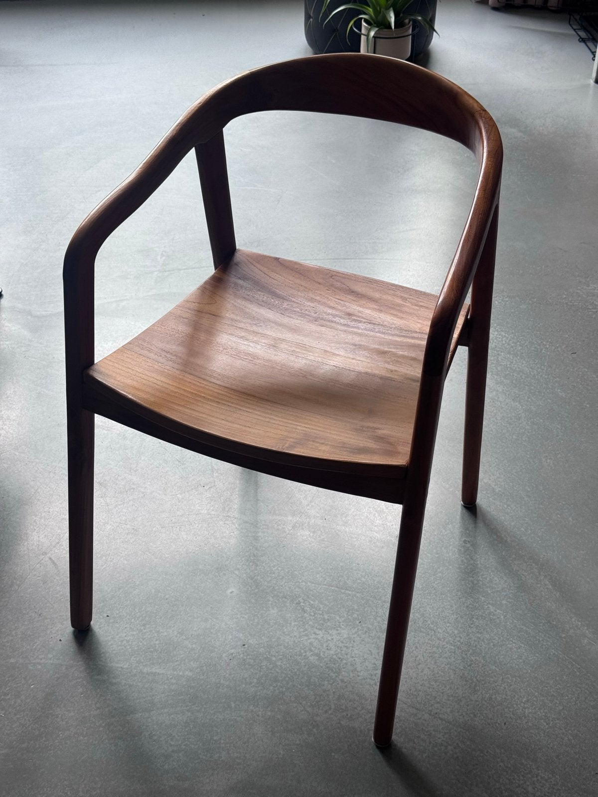 Eetkamerstoel teak hout, Huis en Inrichting, Stoelen, Ophalen, Bruin, Zo goed als nieuw, Eén
