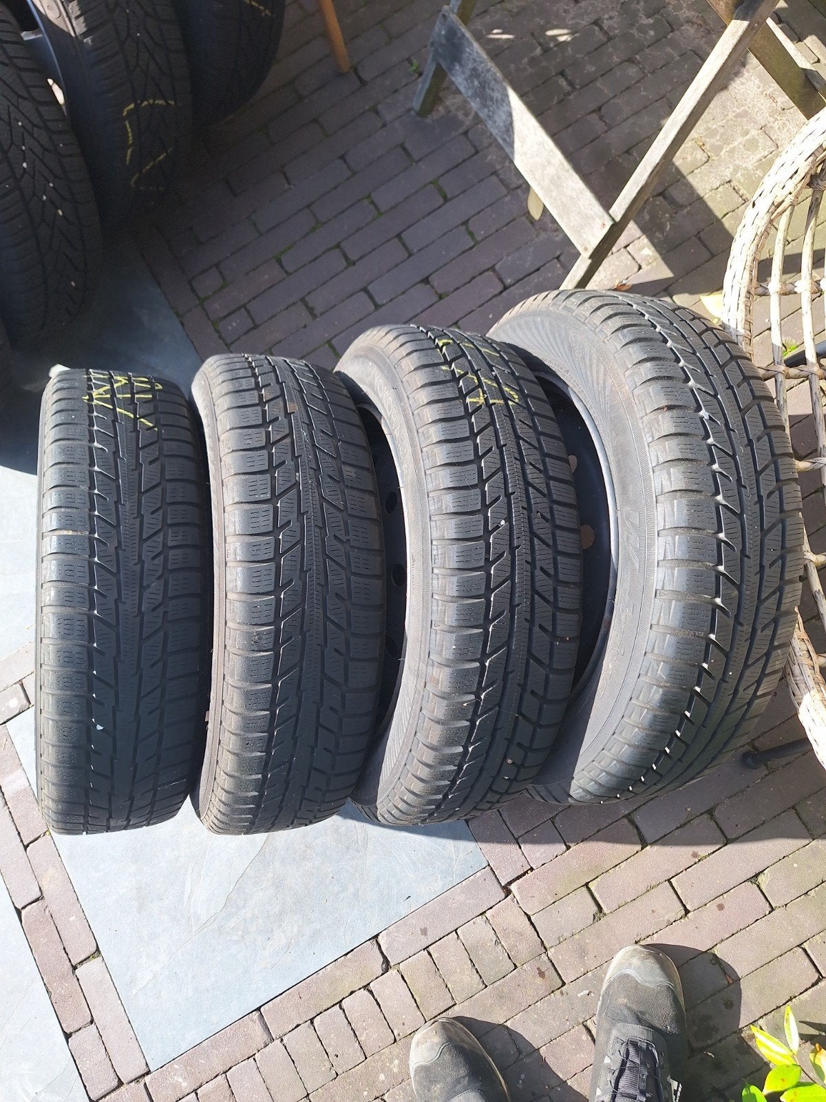 winterbanden op stalen velgen, Ophalen, 15 inch, Banden en Velgen, Winterbanden