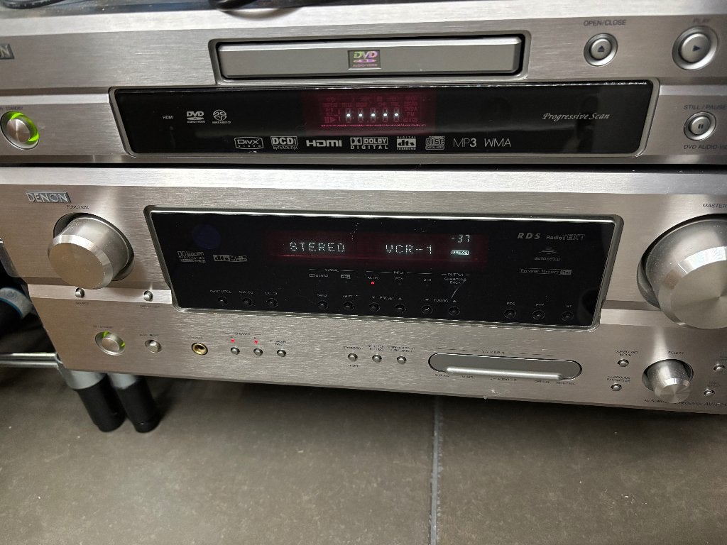 Denon Receiver AVR 2106 en DVD speler 1920, Ophalen, Gebruikt, Denon, 120 watt of meer