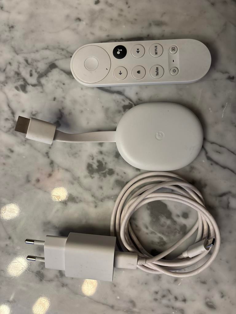 Google Chromecast met Google TV (HD) - Wit, Audio, Tv en Foto, Mediaspelers, Ophalen of Verzenden, Zo goed als nieuw, HDMI, Zonder harde schijf