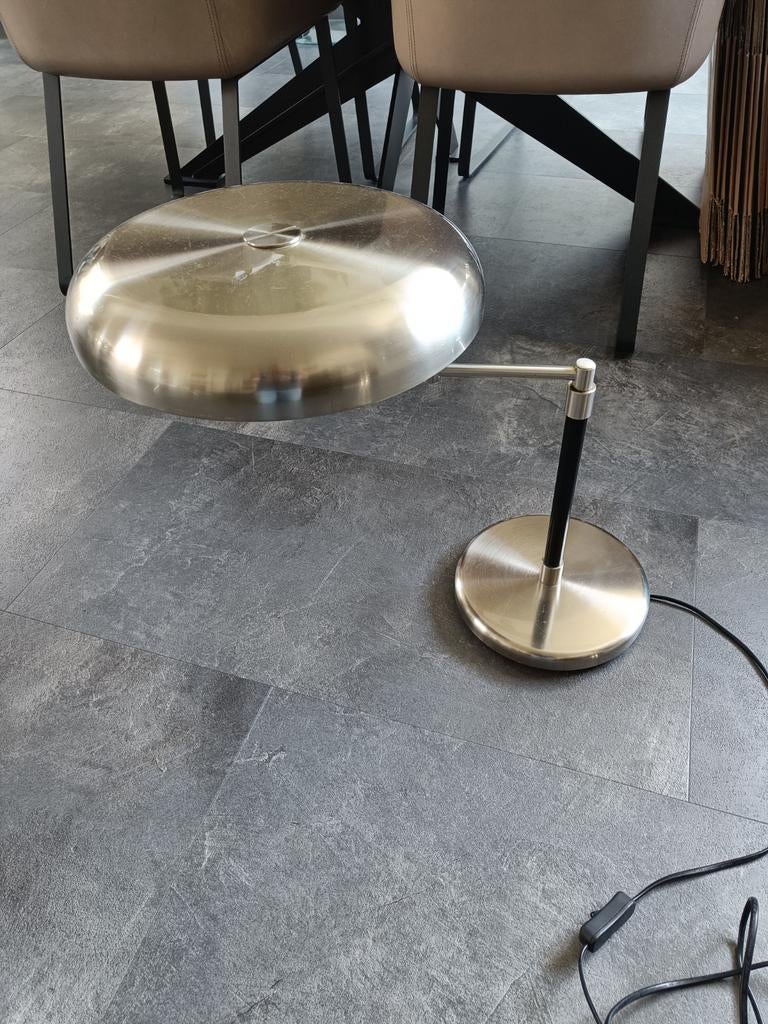 Moderne metalen Ikea Grimso tafellamp - geborsteld staal, Ophalen, Modern, Industrieel, Zo goed als nieuw, Metaal