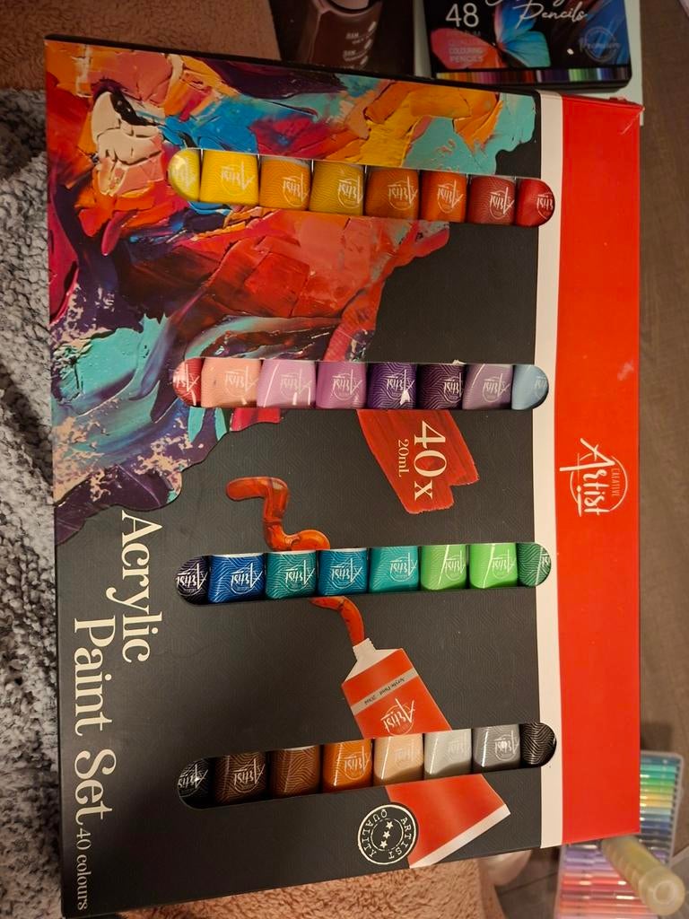 Acrylverf Set - 40 Kleuren, 20ml tubes, Ophalen of Verzenden, Gebruikt, Acrylverf