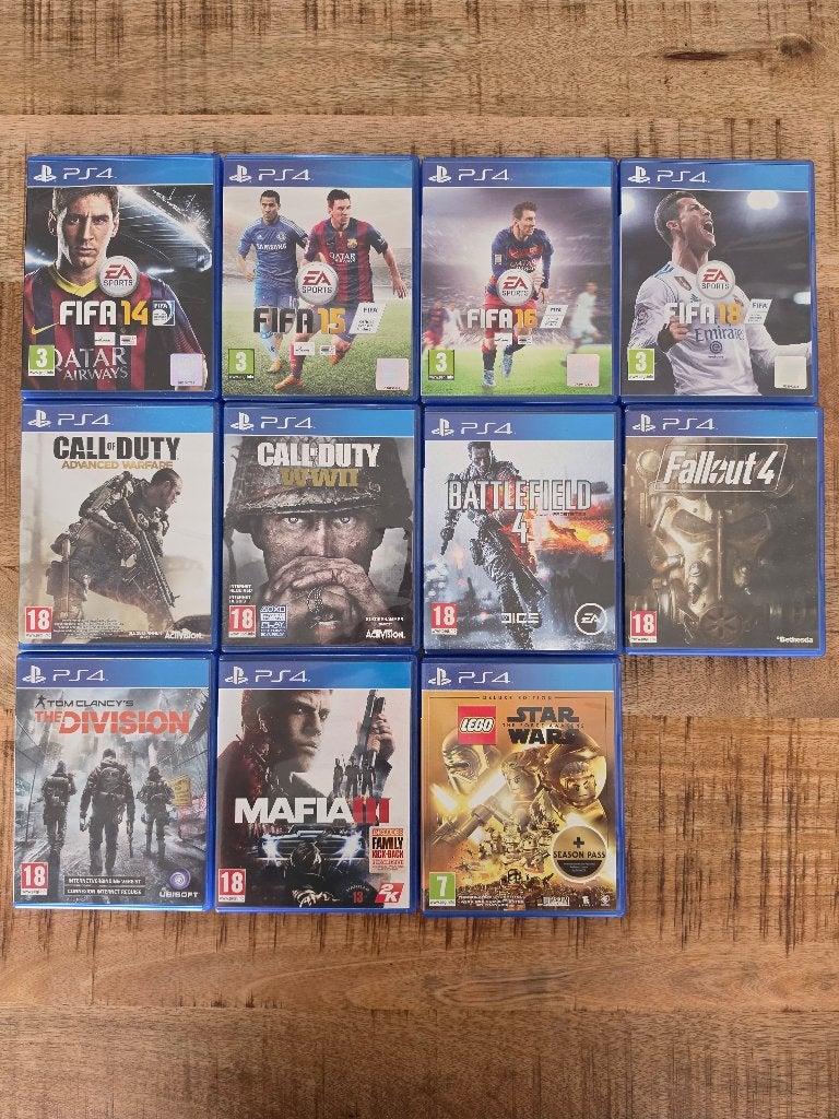 PS4 games – COD WWII, Fallout 4, Mafia 3, FIFA, LEGO, Gebruikt, 1 speler, Ophalen of Verzenden, Vanaf 3 jaar