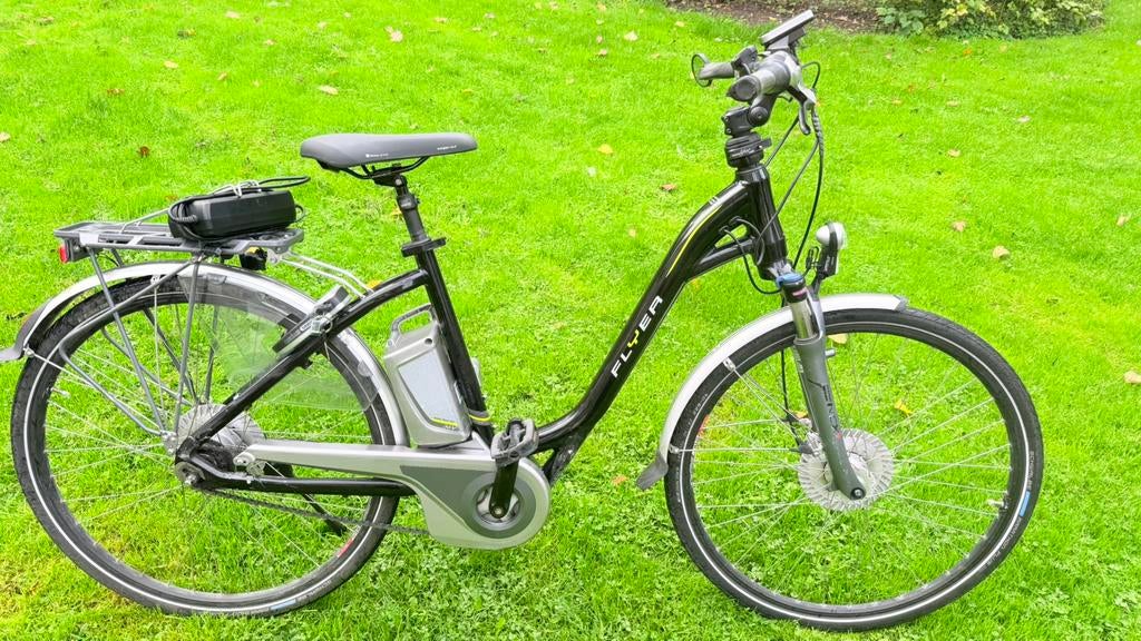Goede mooie unisex damesfiets E-bike Flyer 52cm 8 speed, Gebruikt, Versnellingen, 50 tot 53 cm, Trommelrem