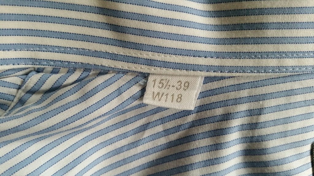 Arrow overhemd wit/lichtblauw gestreept maat 15 1/2-39 w118, Blauw, Arrow, Zo goed als nieuw, Halswijdte 39/40 (M)