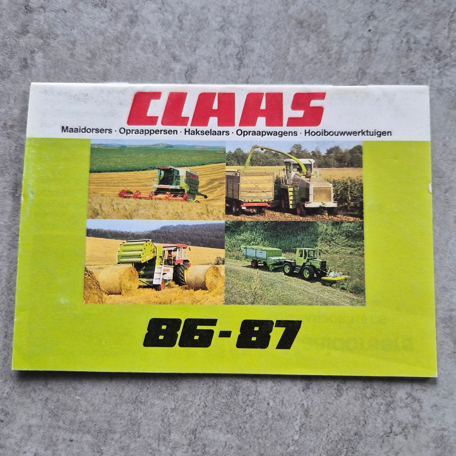 Claas Folder 86-87: Maaidorsers, Oogstmachines, Hooibouw, Ophalen of Verzenden, Gelezen, Algemeen, Claas