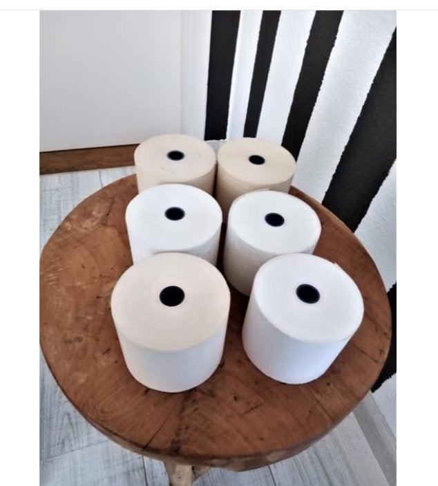 set van 6 telrollen/kassarollen/creme/wit/*57mm*, Ophalen of Verzenden, Nieuw