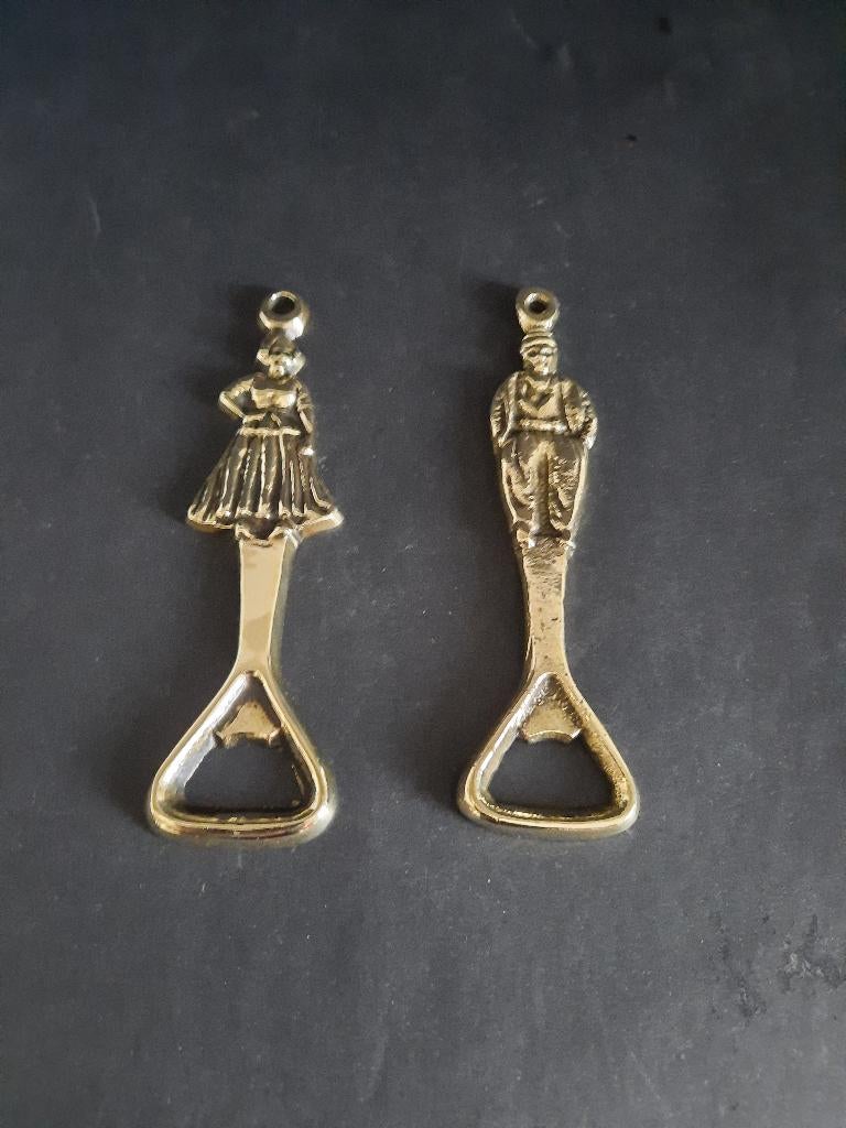 Flessen openers Man en Vrouw Messing, Antiek en Kunst, Antiek | Koper en Brons, Ophalen of Verzenden, Koper