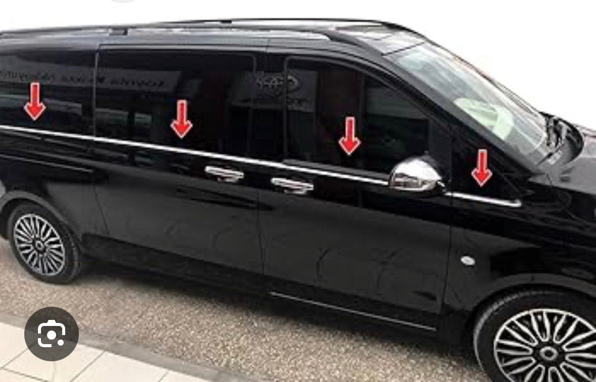 Chromen raamlijsten V-klasse vito (nieuw met klein deukje), Voor, Mercedes-Benz, Nieuw, Ophalen of Verzenden