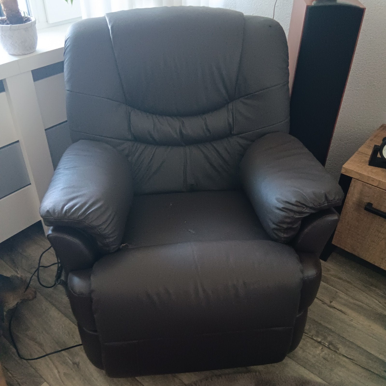 Massagestoel, bruin leder, Gebruikt, Bruin, Massagestoel, klassiek, Leer