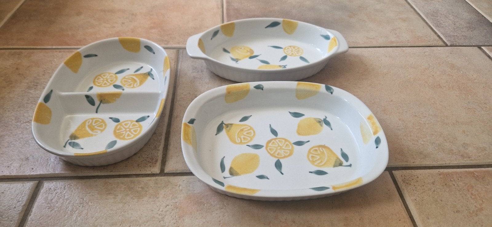 Set van 3 schalen met citroenprint, Huis en Inrichting, Keuken | Servies, Ophalen
