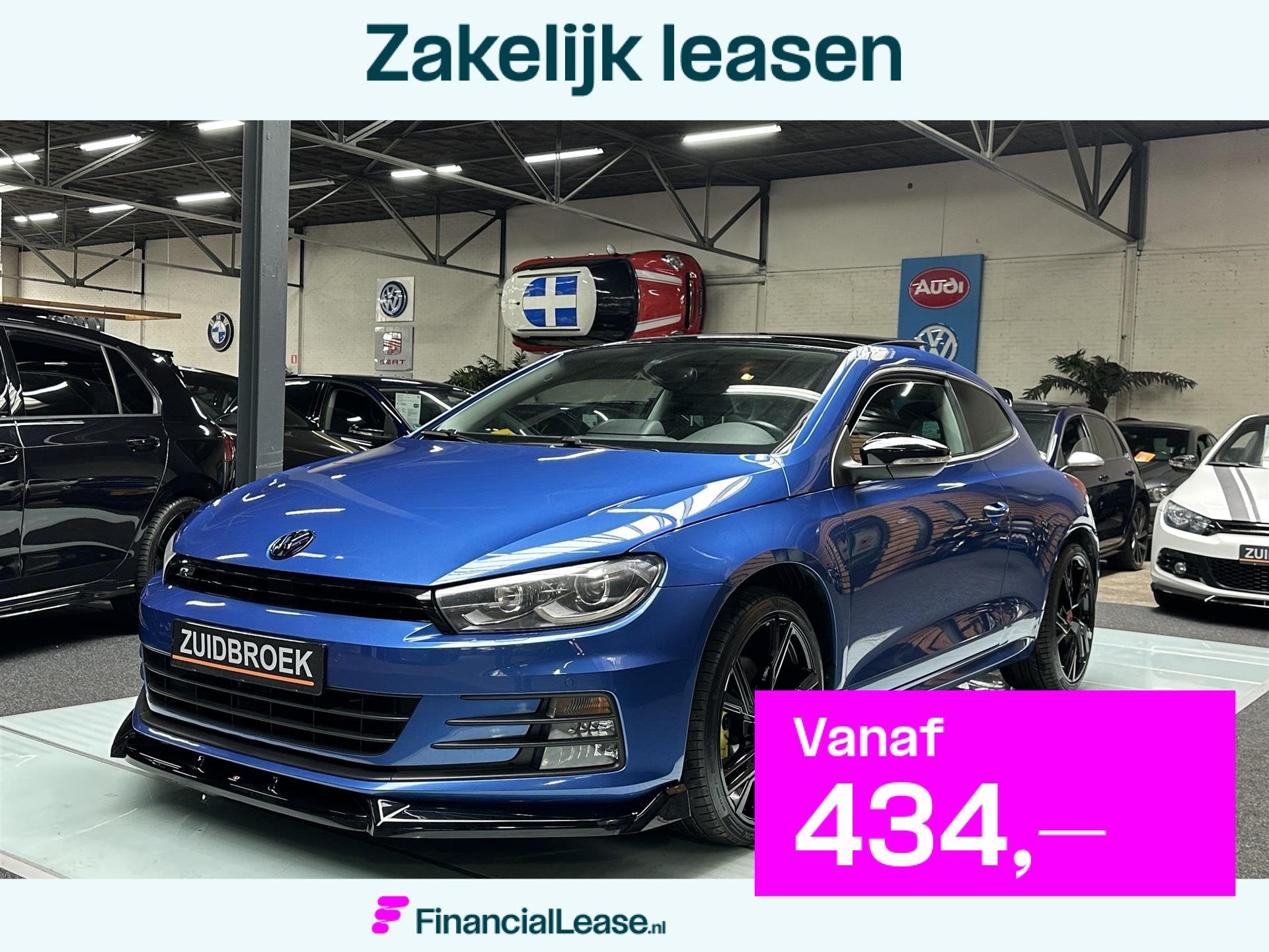 Volkswagen Scirocco 1.4 TSI 125PK MAXTON Clima Airco PANODAK, Gebruikt, 4 cilinders, 1290 kg, Blauw