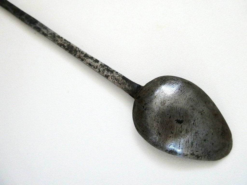 Handgesmede Ijzeren lepel, Antiek en Kunst, Ophalen of Verzenden