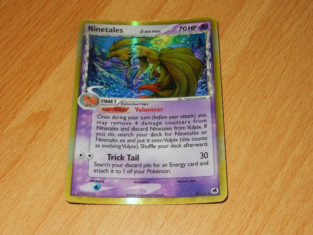 Ninetales Holo sterretje kaart - Ex Dragon Frontiers 8/101, Ophalen of Verzenden, Zo goed als nieuw, Losse kaart
