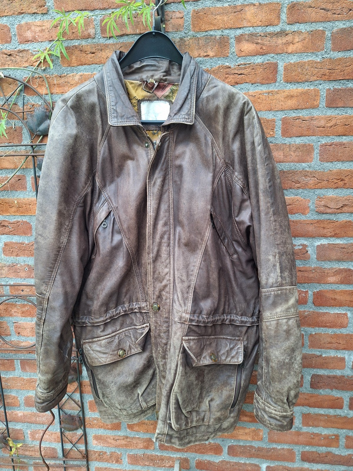 Vintage Italia Leather Leren Jas - Echt Leer, Kleding | Heren, Bruin, Italia Leather, Overige maten, Ophalen of Verzenden