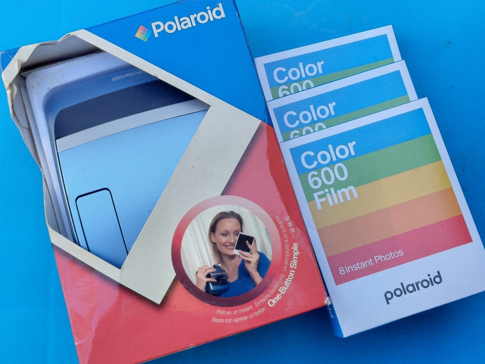 Polaroid One 600 + 3 films, Ophalen of Verzenden, Zo goed als nieuw, Polaroid, Polaroid