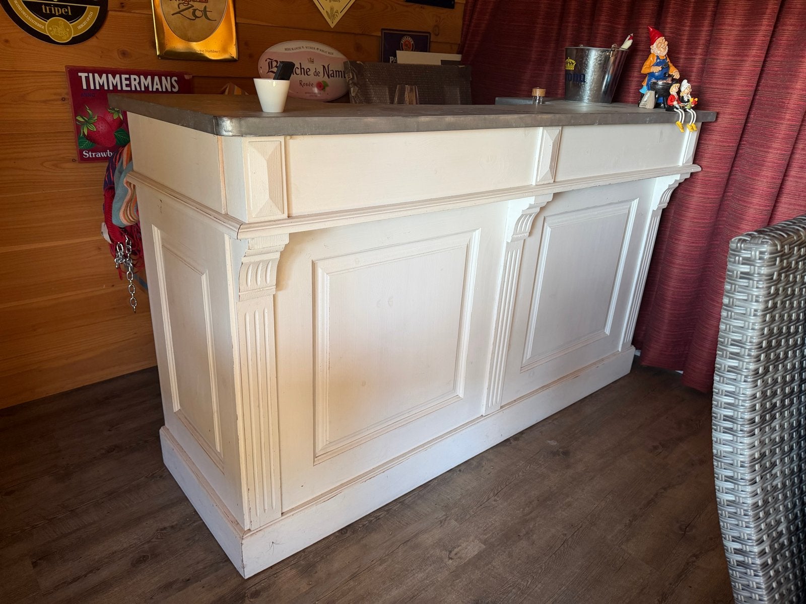 Vintage bar met zinken blad, Huis en Inrichting, Ophalen, Gebruikt