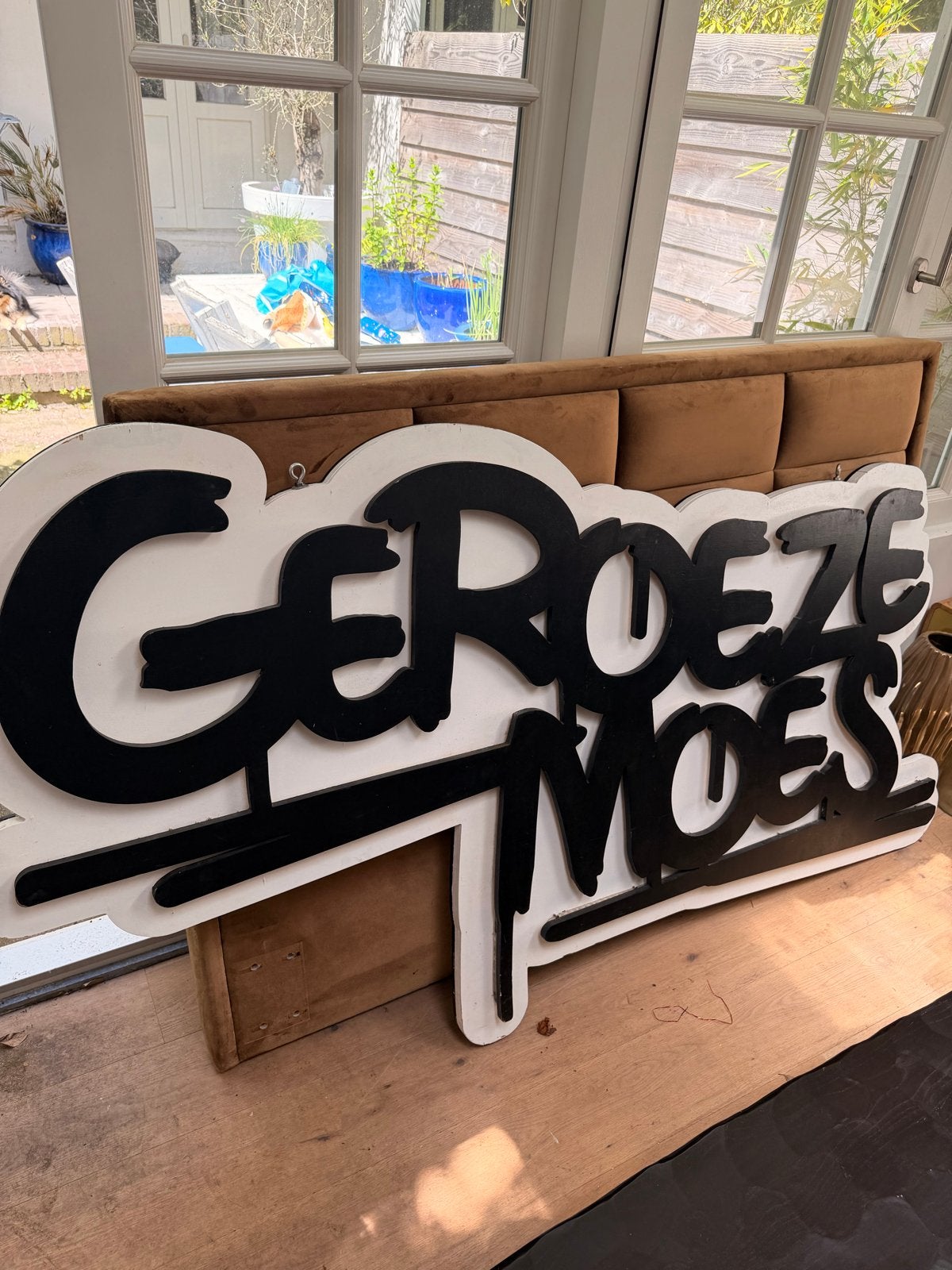Gepersonaliseerd LED DMX Sign - "GEROEZE MOES", Ophalen of Verzenden, Gebruikt