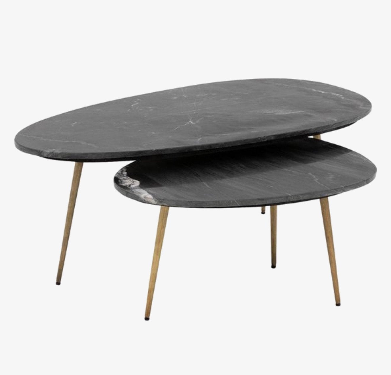 Goosens Enzo salontafel set marmer, Ophalen, Gebruikt, Rond, 50 tot 100 cm