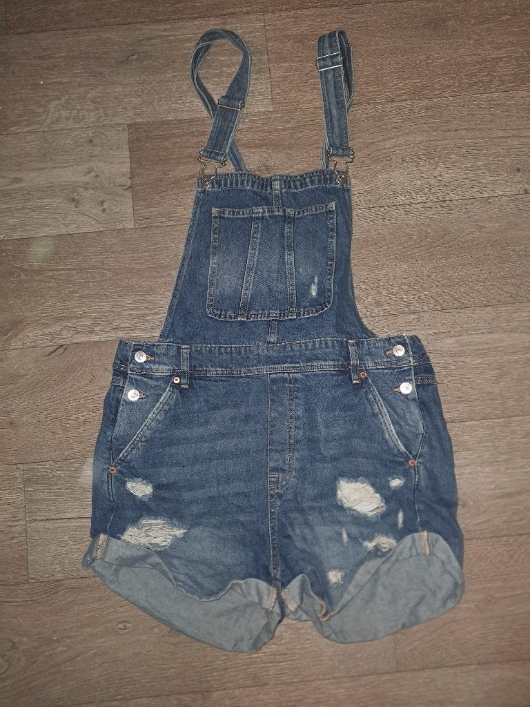 H&M Divided Denim Salopette Short - Maat 44, H&M Divided, Maat 42/44 (L), Zo goed als nieuw, Verzenden