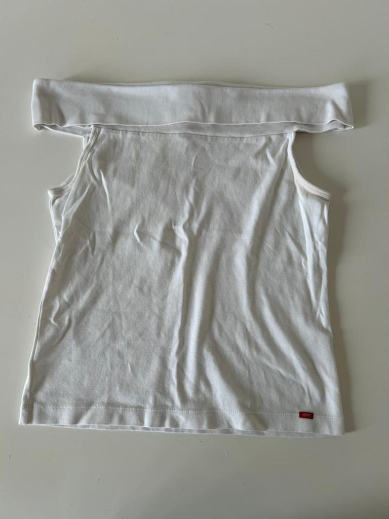 Esprit T-shirt wit dames 9ff shoulder XL, Wit, Maat 46/48 (XL) of groter, Ophalen of Verzenden, Korte mouw