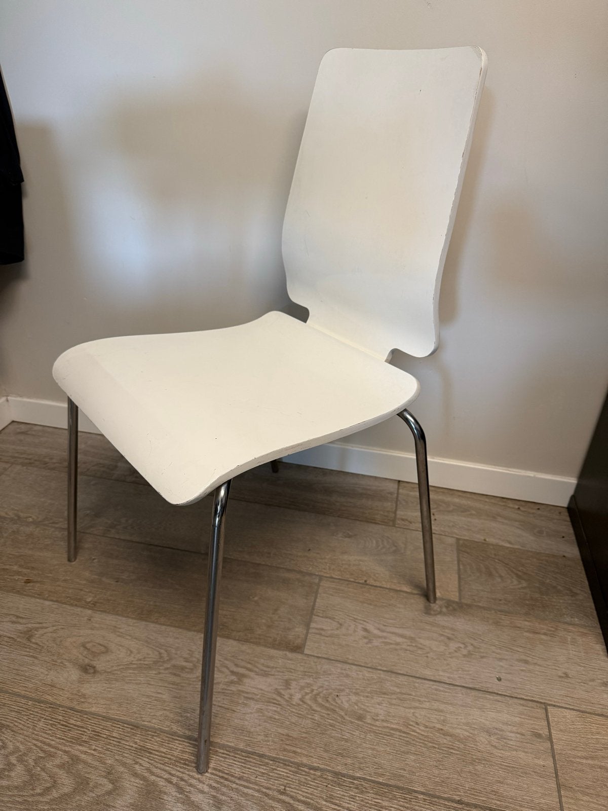 IKEA Gilbert retro stoel - Wit met chromen poten, Ophalen, Kunststof, Gebruikt, Wit