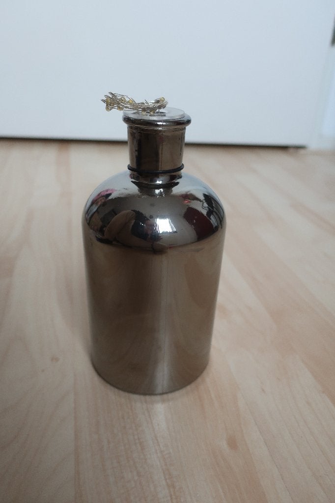 GUSTA Decoratie fles, Huis en Inrichting, Ophalen of Verzenden, Zo goed als nieuw, Zilver, Glas