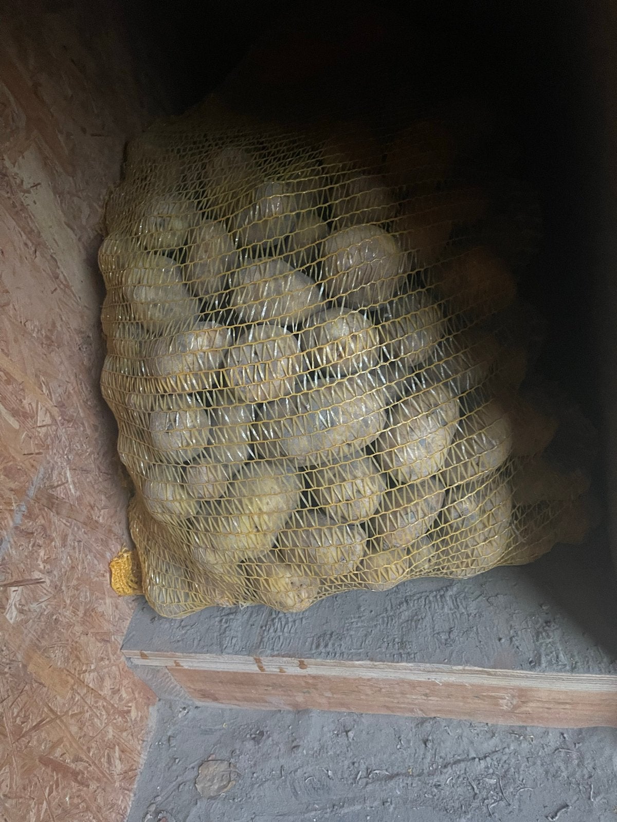 Verse aardappelen in netzak, Ophalen