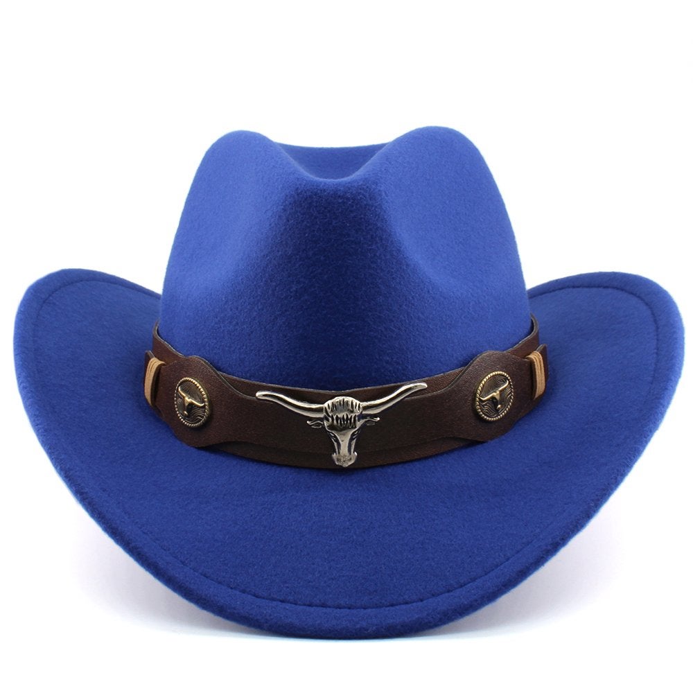 Blauwe cowboy hoed met stierenkop / heren dames, Kleding | Heren, Verzenden, Nieuw, Hoed